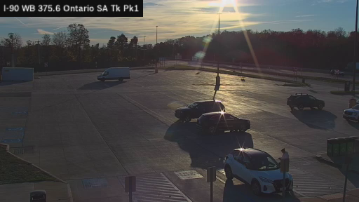 I-90 MP 375.60 WB Ontario Service Area Truck Park 1 live camera view