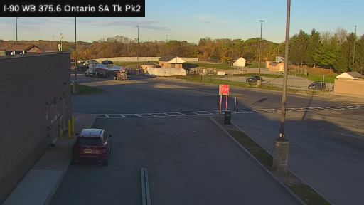 I-90 MP 375.60 WB Ontario Service Area Truck Park 2 live camera view