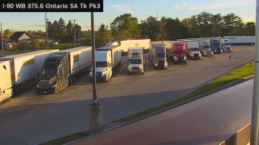 I-90 MP 375.60 WB Ontario Service Area Truck Park 3 live camera view