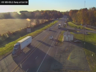 I-90 MP 455.50 West Bound Ramp to Interchange 58 live camera view