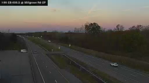 I-90 MP 409.50 East Bound at N. Millgrove Rd. Overapass live camera view