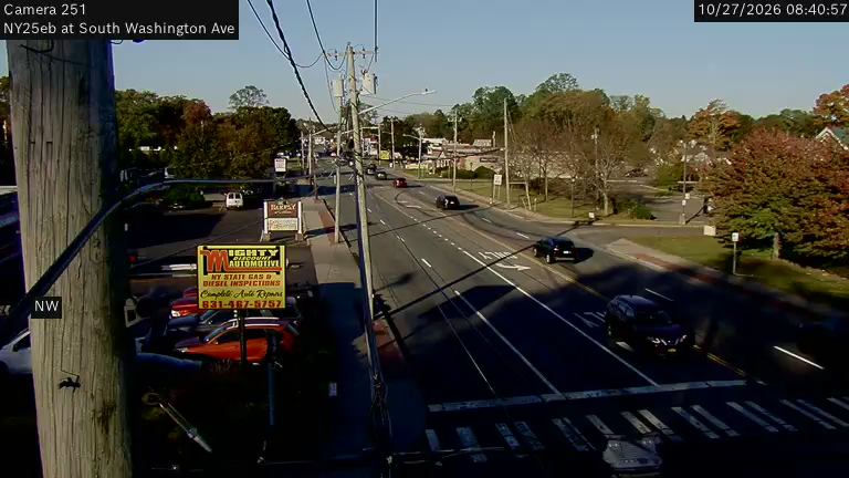 NY 25 Eastbound at South Washington Avenue live camera view