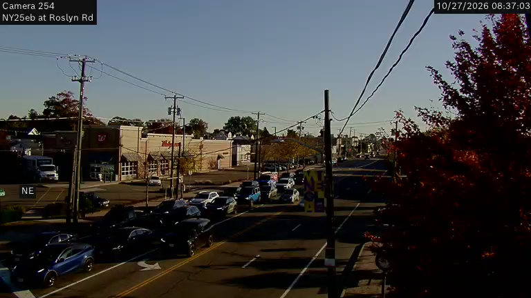 NY 25 Eastbound at Roslyn Road live camera view