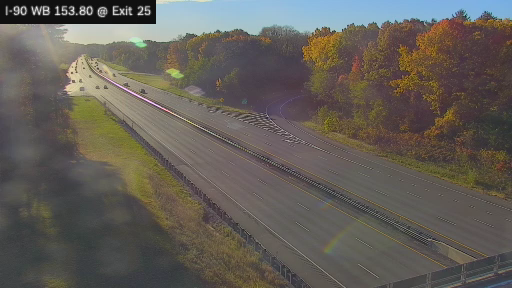 I-90 MP 153.80 WB at Interchange 25 (Schenectady/I-890) live camera view