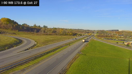 I-90 MP 173.60 WB at Interchange 27 (Amsterdam) live camera view
