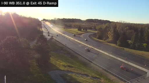I-90 MP 351.00 WB at Interchange 45 (Victor) live camera view