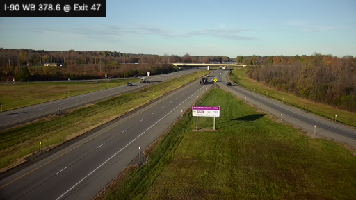 I-90 MP 378.60 WB at Interchange 47 (Leroy) live camera view
