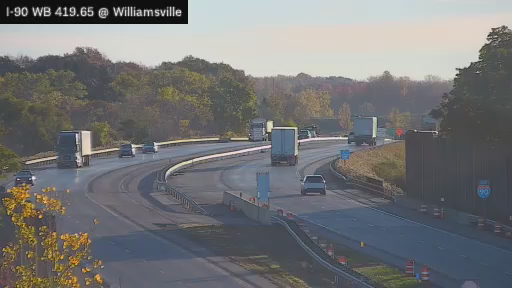 I-90 MP 419.65 WB at Interchange 50 (Williamsville Toll Gantry) live camera view
