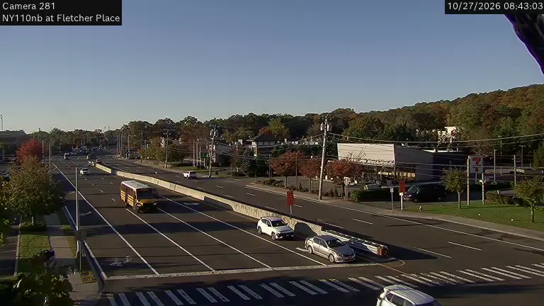 NY 110 Northbound at Melville Mall North Driveway live camera view