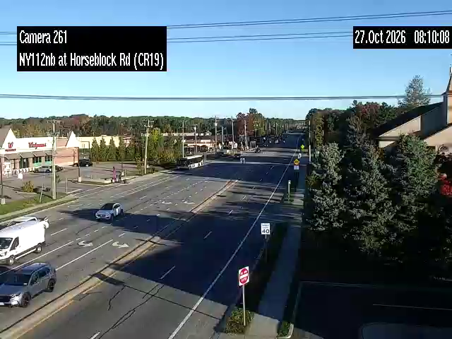 NY 112 Northbound at Horseblock Road (CR 16) live camera view