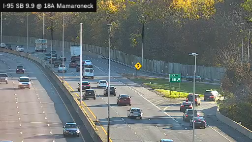 I-95 MP 9.90 SB at Interchange 18A (Mamaroneck Ave) live camera view