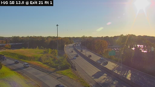 I-95 MP 13.80 SB at Interchange 21 (Route1/I-287) live camera view