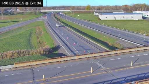 I-90 MP 261.50 EB at Interchange 34 (Canastota) live camera view